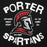 Porter Spartans logo with helmet design on a black background - premium hoodie design 228
