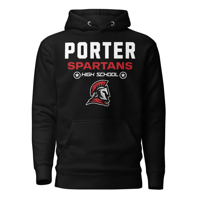 Porter High School Spartans Black Premium Unisex Hoodie 003