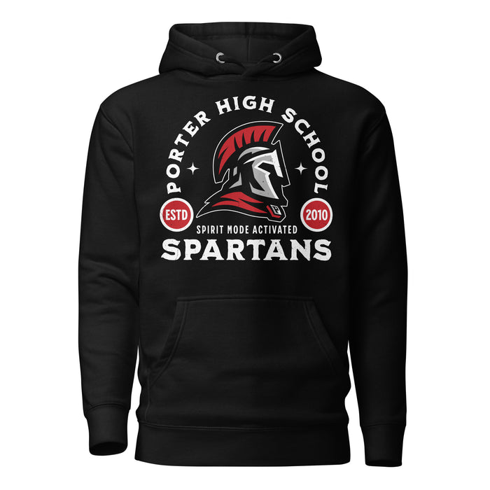 Porter High School Spartans Black Premium Unisex Hoodie 208