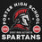 Porter High School Spartans logo with a Spartan helmet on a black background - premium hoodie design 208