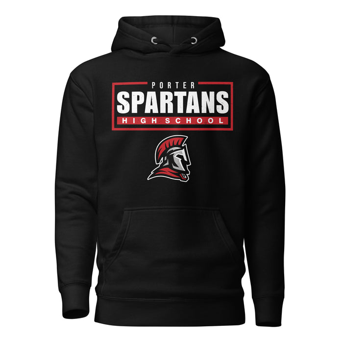 Porter High School Spartans Black Premium Unisex Hoodie 049
