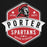Porter Spartans High School logo with Spartan helmet design on a black background - Premium hoodie design 209