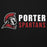 Porter Spartans logo with Spartan helmet on a black background - premium hoodie design 200