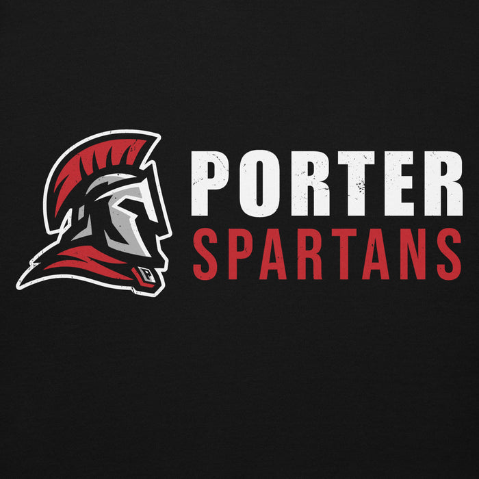 Porter Spartans logo with Spartan helmet on a black background - premium hoodie design 200