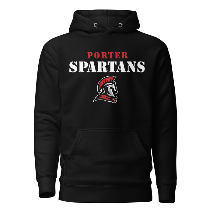 Porter High School Spartans Black Premium Unisex Hoodie 017