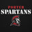 Close-up view of Porter High School Spartans Black Premium Unisex Hoodie 017