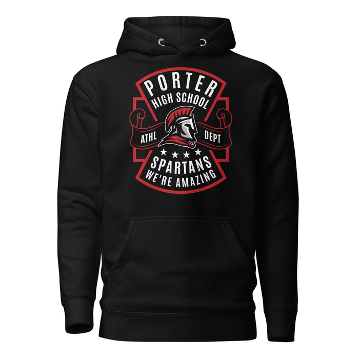 Porter High School Spartans Black Premium Unisex Hoodie 207
