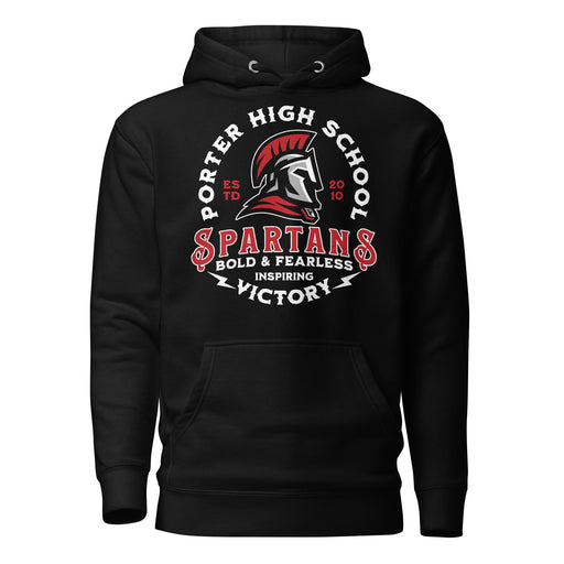 Porter High School Spartans Black Premium Unisex Hoodie 206