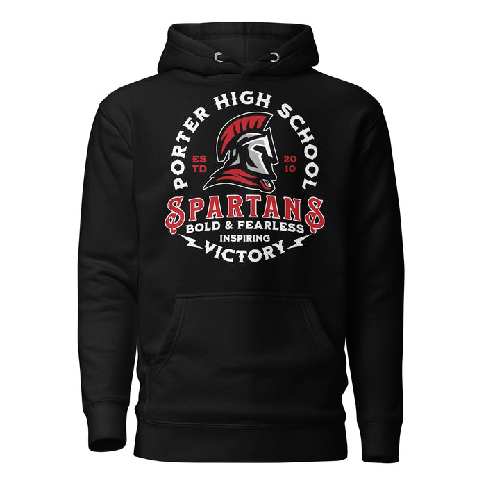 Porter High School Spartans Black Premium Unisex Hoodie 206