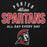 Porter Allstar Spartans logo with red and white text on a black background - premium hoodie design 040