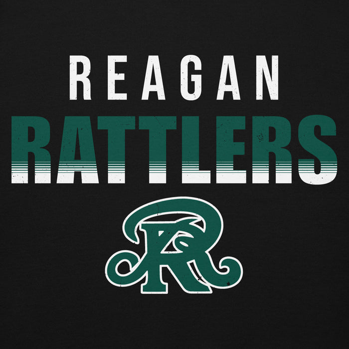 Close-up view of Reagan High School Rattlers Black Premium Unisex Hoodie 024