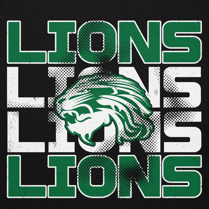 Close-up view of Spring High School Lions Black Premium Unisex Hoodie 233