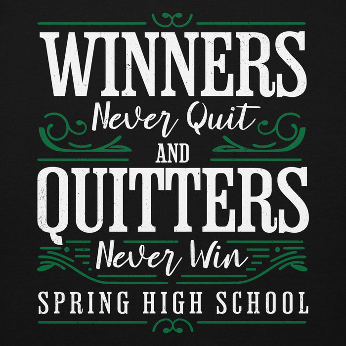 Close-up view of Spring High School Lions Black Premium Unisex Hoodie 237