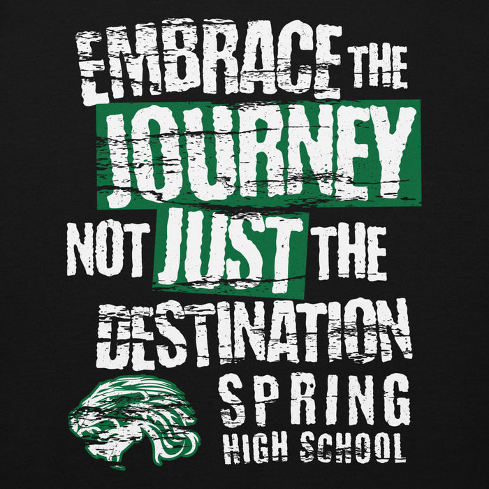 Close-up view of Spring High School Lions Black Premium Unisex Hoodie 232