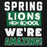 A graphic design featuring the text 'SPRING LIONS HIGH SCHOOL WE'RE AMAZING!' in distressed white and green lettering on a black background. Spring High School Lions Black Premium Unisex Hoodie 231
