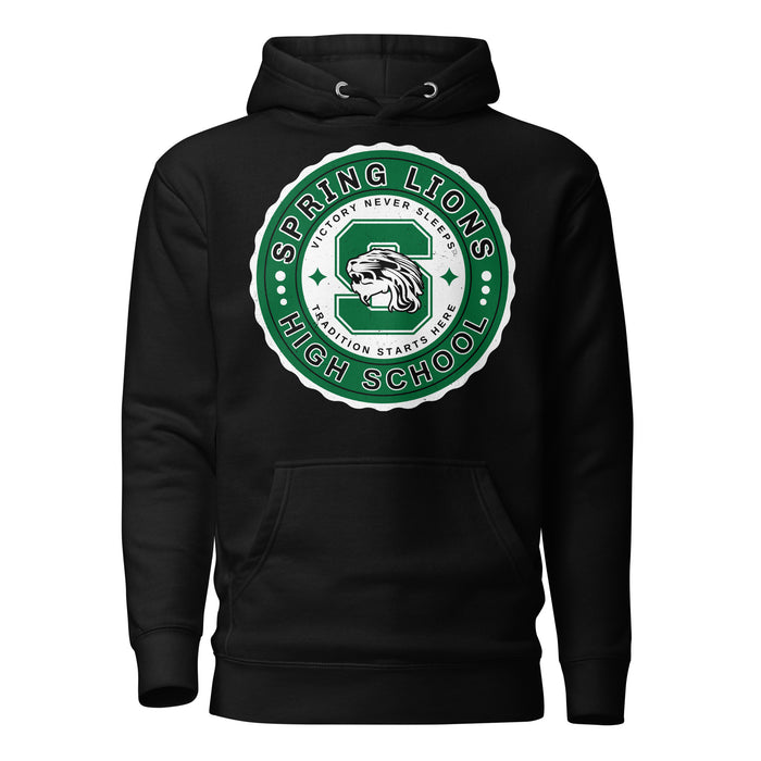 Spring High School Lions Black Premium Unisex Hoodie 216