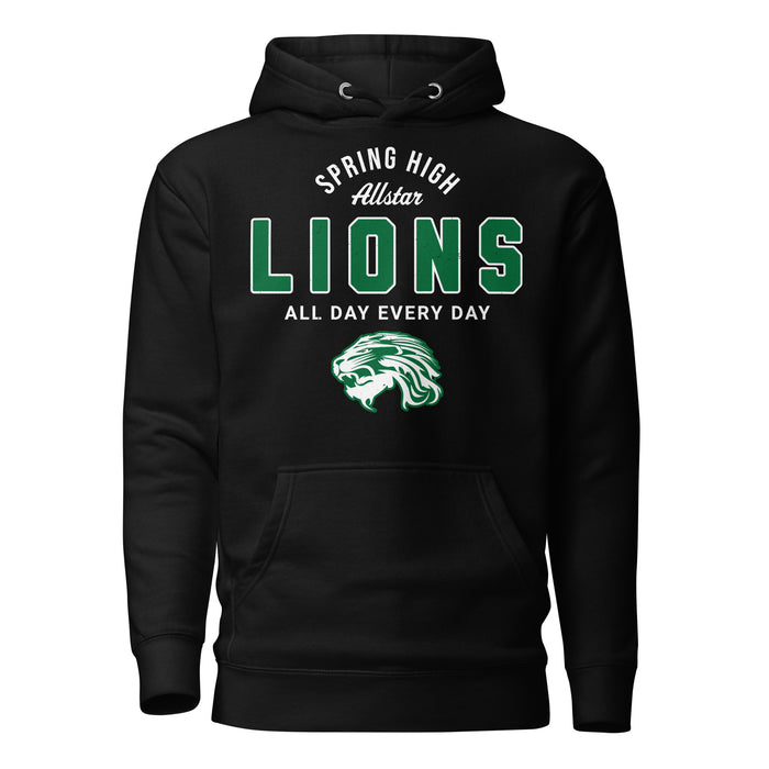 Spring High School Lions Black Premium Unisex Hoodie 040