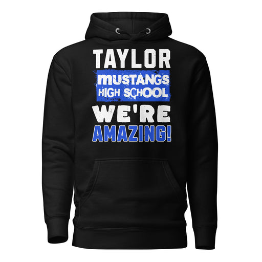 Taylor High School Mustangs Black Premium Unisex Hoodie 231