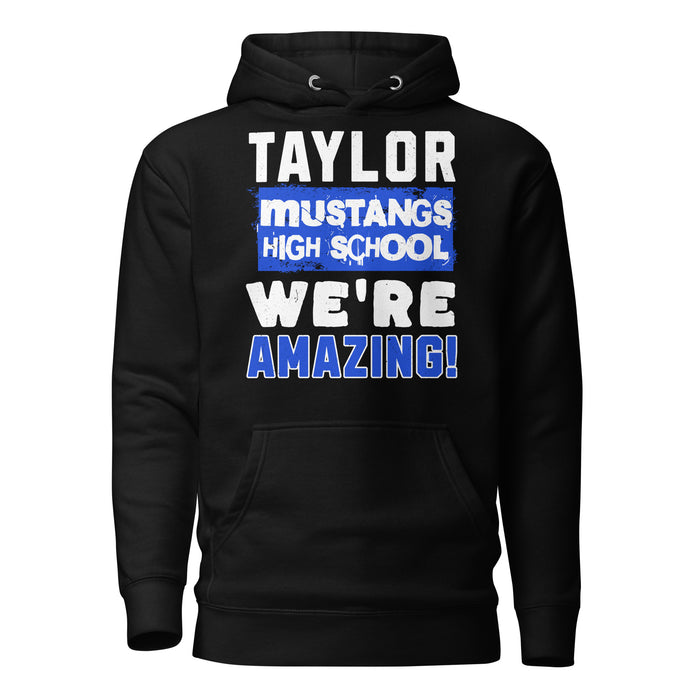 Taylor High School Mustangs Black Premium Unisex Hoodie 231