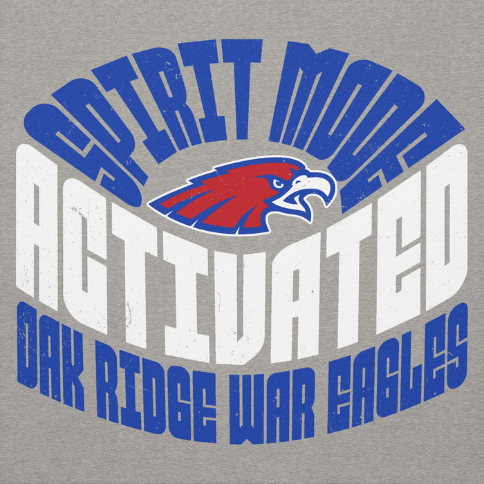 Close-up view of Oak Ridge High School War Eagles Grey Premium Unisex Hoodie 242