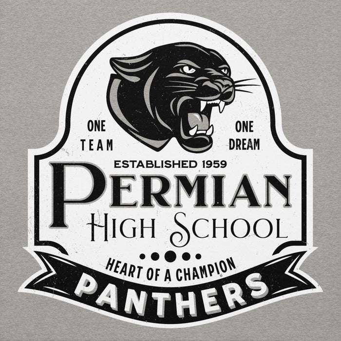 Permian High School Panthers logo on a gray background - hoodie design 219
