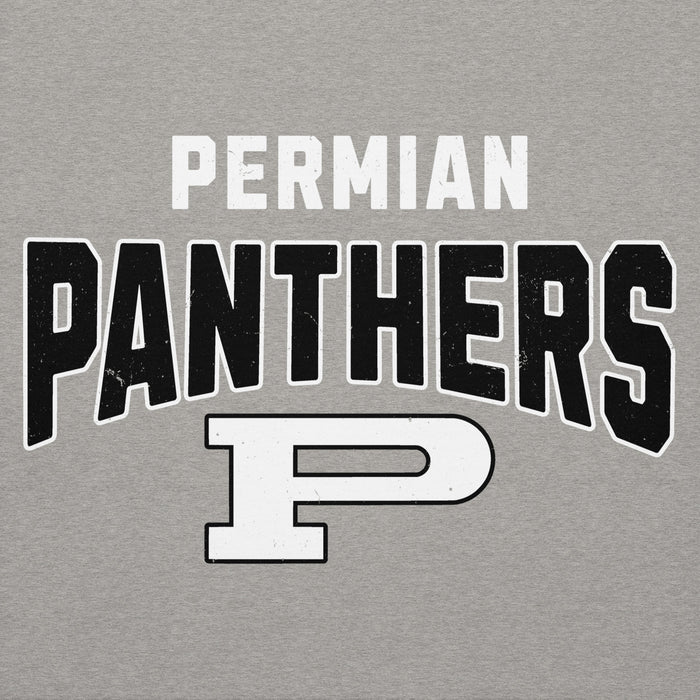 Gray sweatshirt with 'Permian Panthers' text and logo - hoodie design 234