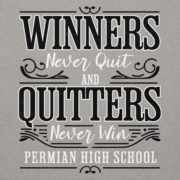 Close-up view of Permian High School Panthers Black Premium Unisex Hoodie 237