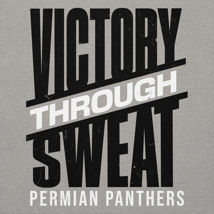 Close-up view of Permian High School Panthers Black Premium Unisex Hoodie 241
