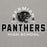 Gray hoodie with black and white 'Permian Panthers High School' logo featuring a panther. design 222