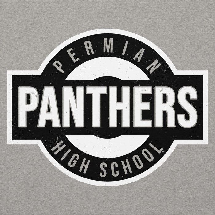 Permian Panthers High School logo on a gray background - premium hoodie design 011