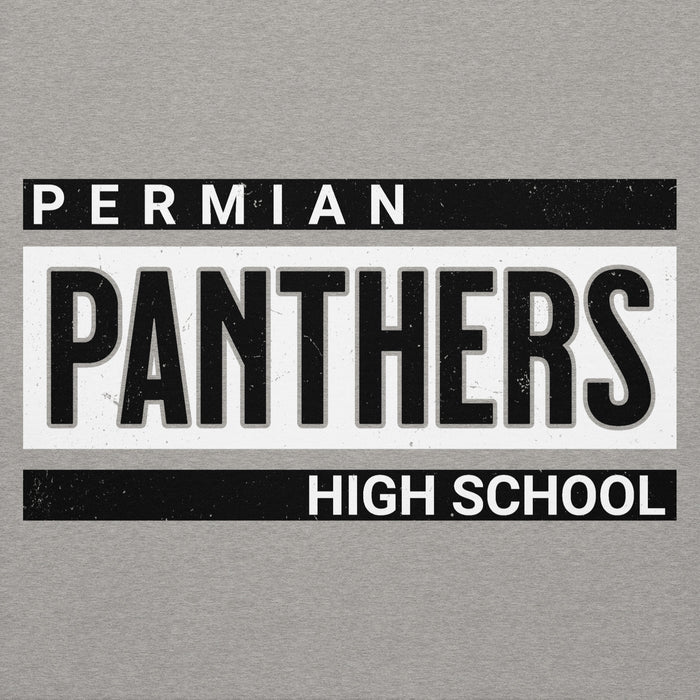 Permian Panthers High School logo on a gray background - premium hoodie design 098