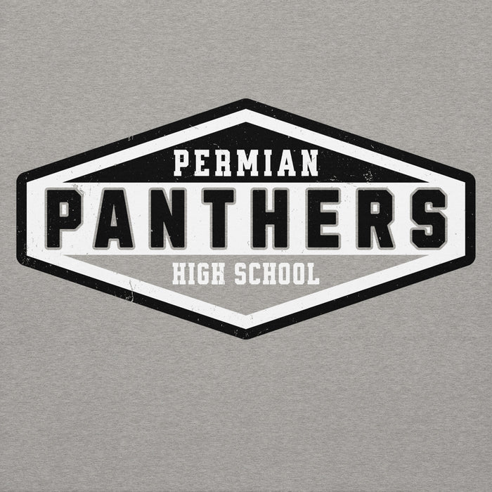 Permian Panthers High School logo on a gray background - premium hoodies design 009