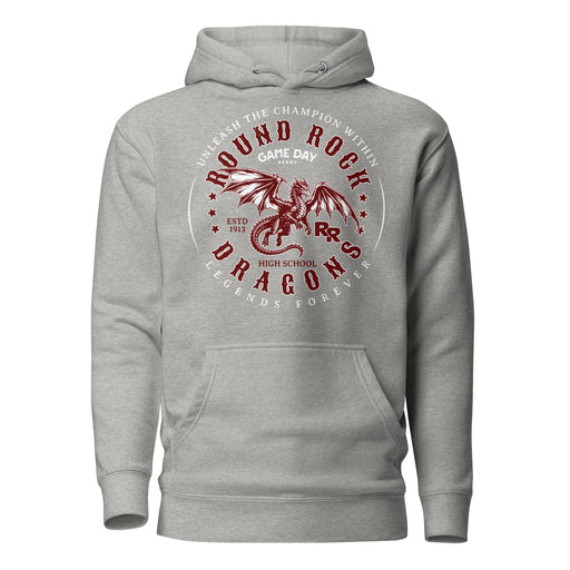 Round Rock High School Dragons Grey Premium Unisex Hoodie 214