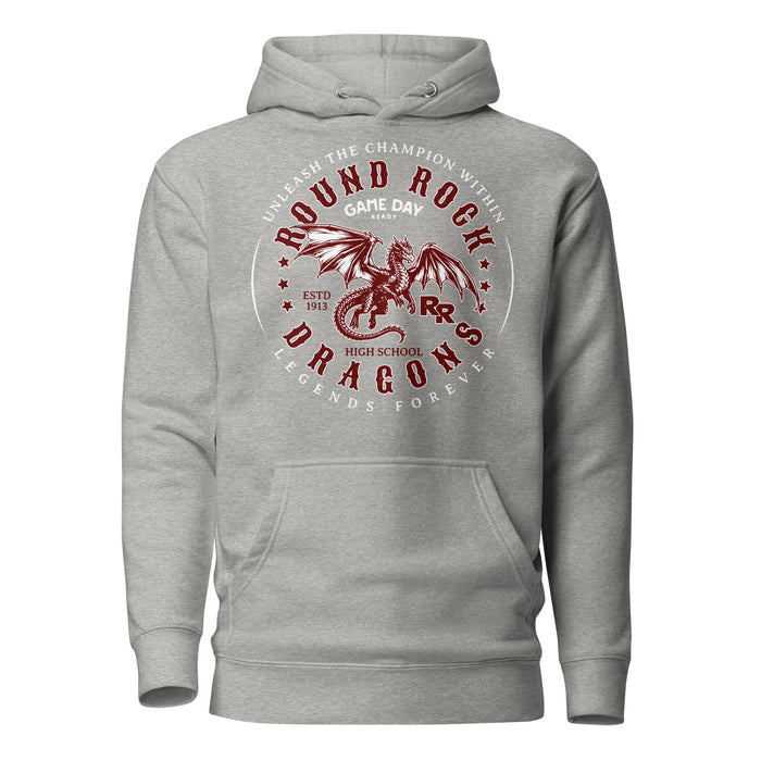 Round Rock High School Dragons Grey Premium Unisex Hoodie 214