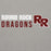 Close-up view of Round Rock High School Dragons Grey Premium Unisex Hoodie 200