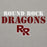 Close-up view of Round Rock High School Dragons Grey Premium Unisex Hoodie 017