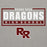 Close-up view of Round Rock High School Dragons Grey Premium Unisex Hoodie 049