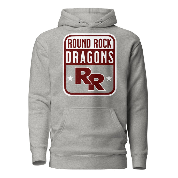 Round Rock High School Dragons Grey Premium Unisex Hoodie 001
