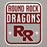 Back view of Round Rock High School Dragons Grey Premium Unisex Hoodie 001