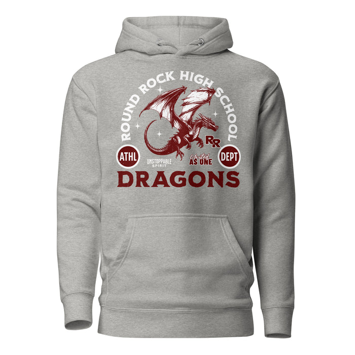 Round Rock High School Dragons Grey Premium Unisex Hoodie 208