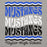 Close-up view of Taylor High School Mustangs Grey Premium Unisex Hoodie 227