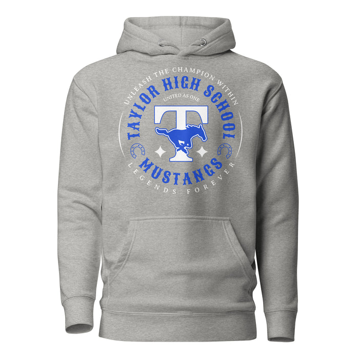 Taylor High School Mustangs Grey Premium Unisex Hoodie 214