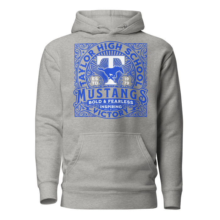 Taylor High School Mustangs Grey Premium Unisex Hoodie 206
