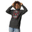 Woman wearing North Shore High School Mustangs Dark Heather Grey Premium Unisex Hoodie 207