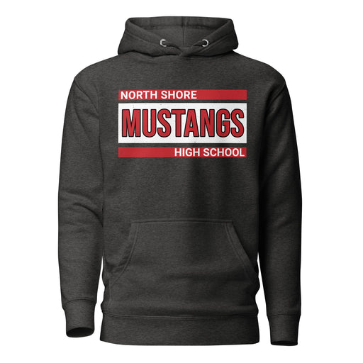 North Shore High School Mustangs Dark Heather Grey Premium Unisex Hoodie 098