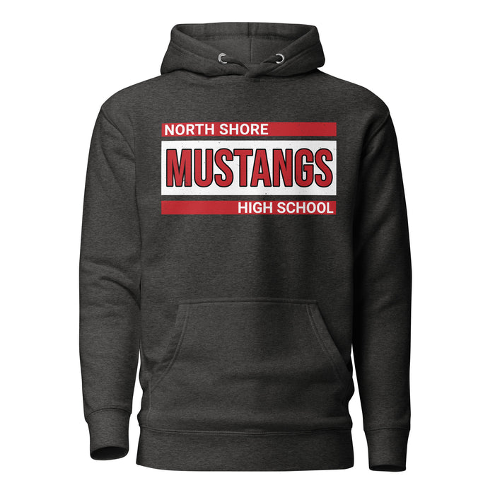 North Shore High School Mustangs Dark Heather Grey Premium Unisex Hoodie 098