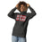 Woman wearing North Shore High School Mustangs Dark Heather Grey Premium Unisex Hoodie 098