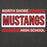 Close-up view of North Shore High School Mustangs Dark Heather Grey Premium Unisex Hoodie 098