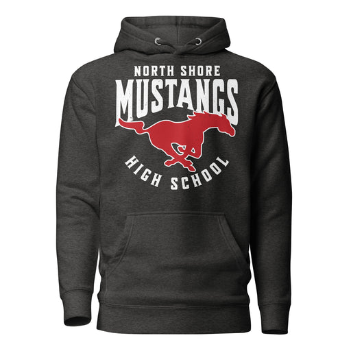 North Shore High School Mustangs Dark Heather Grey Premium Unisex Hoodie 213