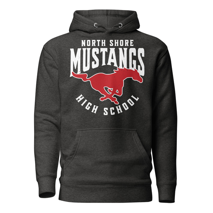 North Shore High School Mustangs Dark Heather Grey Premium Unisex Hoodie 213